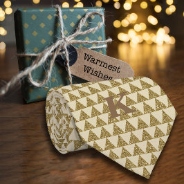 Gravata Nome Personalizado do Triângulo Glitter Geométrico