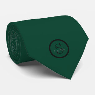 Gravata Nome Personalizado Monograma Esmeralda Verde Preto