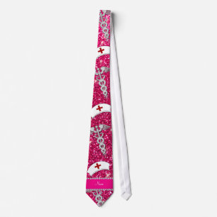 Gravata Nome rosa cor-de-rosa, matador de prata caduceus