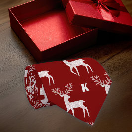 Gravata Nordic Deer Maroon Personalize inicial
