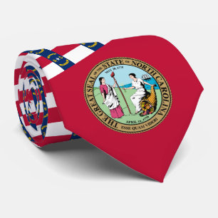 Gravata North Carolinian Flag & Seal, Carolina do Norte