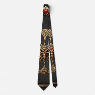 Gravata Nós celtas e um coração na elegância gótica.