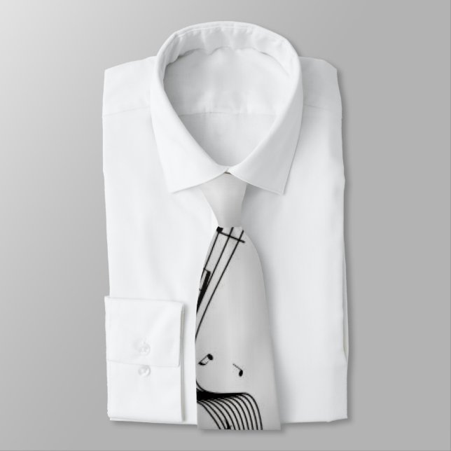 Gravata Notas de música no Silver (Amarrado)