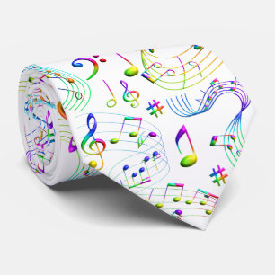 Gravata Notas Musicais Coloridas