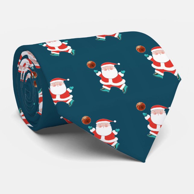 Gravata Novidade de Natal de Basquetebol (Rolled)