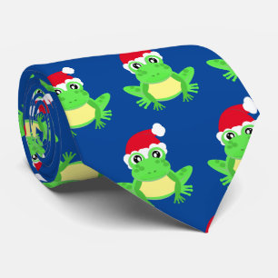 Gravata Novidade do padrão Santa Hat do Sapo Azul Natal