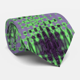 Gravata Nuvens atômicas de onda abstrato Verde e Roxo