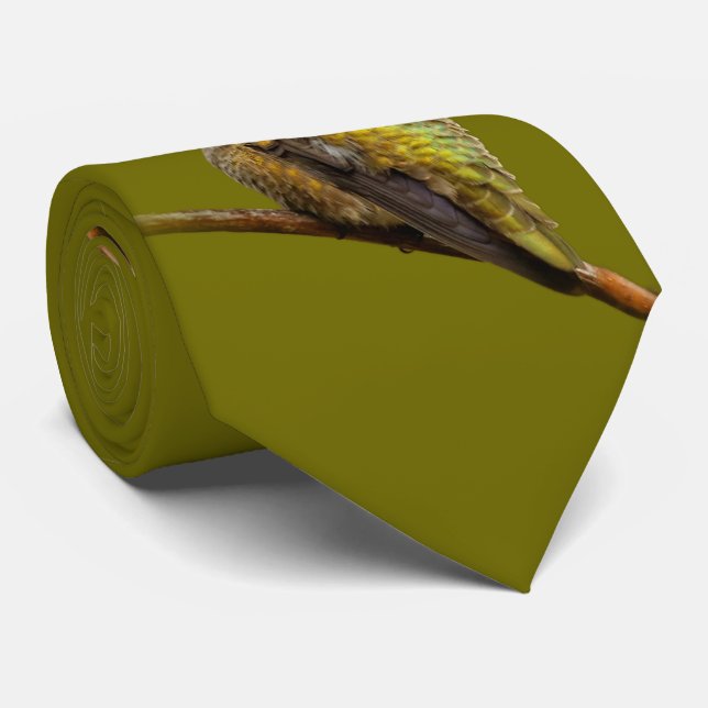 Gravata O beija-flor de Anna no escarlet Trumpetvine (Rolled)