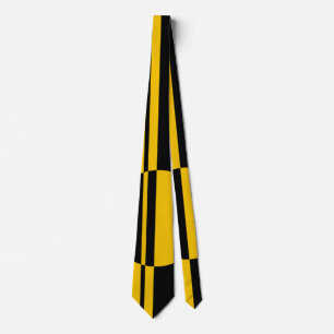 Gravata O círculo corajoso amarelo preto listra o negativ