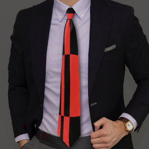 Gravata O círculo corajoso vermelho preto listra o