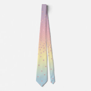 Gravata O confete cor-de-rosa elegante do brilho do ouro