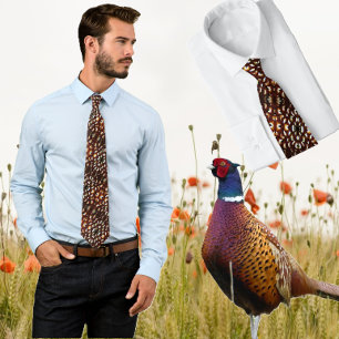Gravata O Design de Pheasant Brown Feather de Reeve