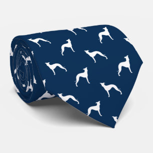 Gravata O galgo italiano mostra em silhueta o azul e o