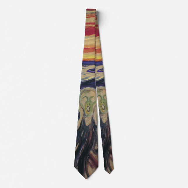 Gravata O Grito de Edvard Munch, Expressionismo Vintage (Frente)