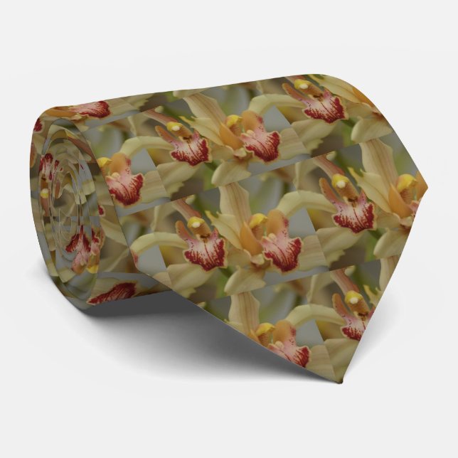 Gravata O laço dos homens do prazer do Cymbidium (Rolled)