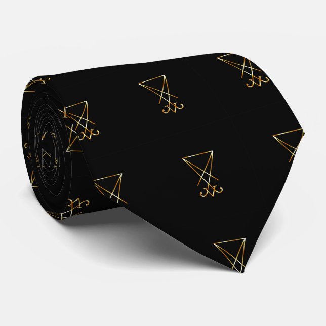 Gravata O sigil dourado de Lucifer (Rolled)