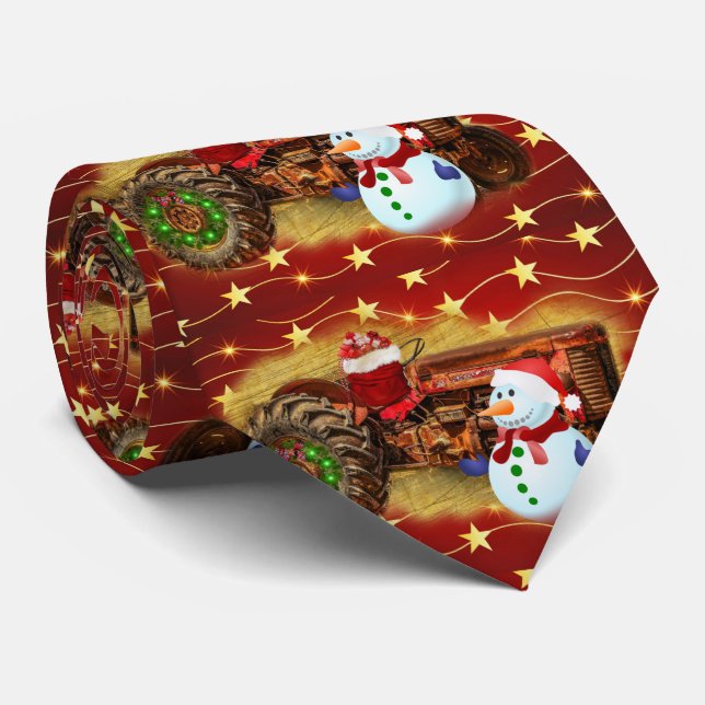 Gravata O Vintage Red Trator Natal de Frosty (Rolled)