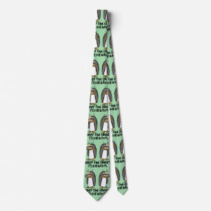Gravata Obedeça o design gráfico dos pinguins loucos