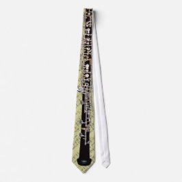 Gravata Oboe amarrado no manuscrito medieval da música