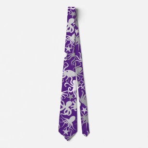 Gravata Octopus Pattern.b D Purple BG