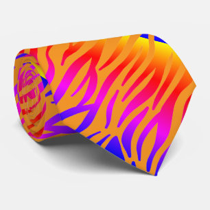 Gravata Oferta de Padrões Abstrato Zebra Cor-de-Rosa Laran