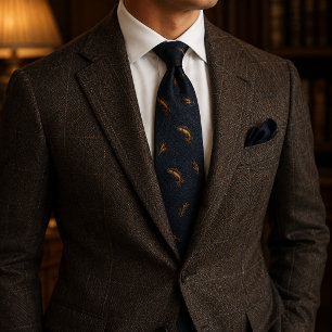 Gravata Old Money Fly Fishing Truta Herringbone Azul Marin