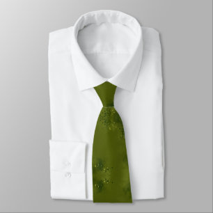 Gravata Olive Verde Ditsy Floral