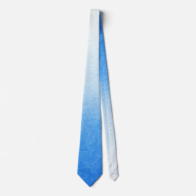 Gravata Ombre Blue e White Dive em matizes sonhadoras (Frente)