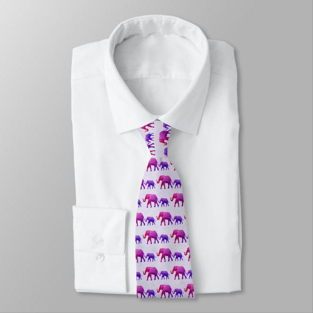 Gravata Ombre Elephants Design Neck Tie (Amarrado)