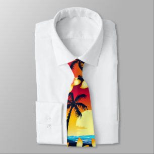 Gravata Onda azul no nascer do sol