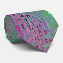 Ondas Abstratas Atômicas Groovy Rosa e Verde Lima