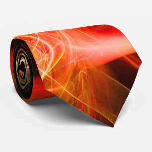 GRAVATA ONDAS E REDEMOINHOS DO FRACTAL NO PRETO AMARELO