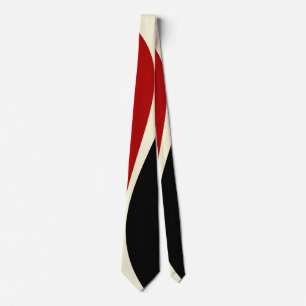 Gravata Ondas Simples 2 em Vermelho e Creme