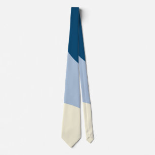 Gravata Ondas Simples - Azul Escuro, Azul Claro e Creme