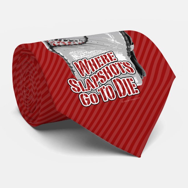 Gravata Onde Os Slapshots Vão Morrer (Hockey) (Rolled)