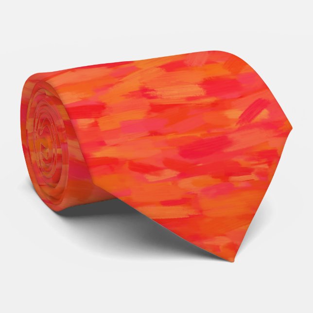 Gravata Orange Abstract Pattern (Rolled)