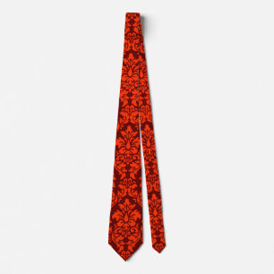 Gravata Orange Damask Tie