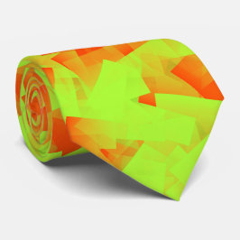 Gravata Orange Green Cubism Abstract Pattern