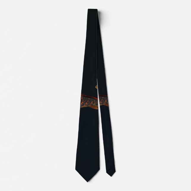 Gravata Orange Koi e Dourado Koi (Frente)
