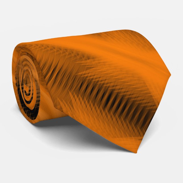 Gravata Orange On Black Futuristic Abstract Pattern Art (Rolled)