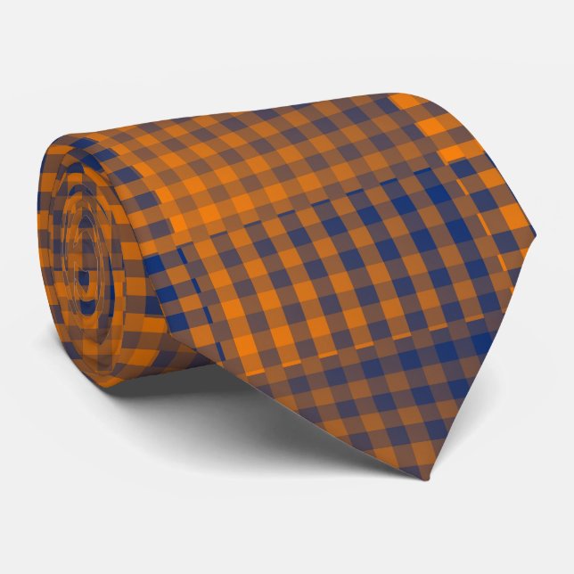 Gravata Orange Purple Checker Abstract Pattern (Rolled)
