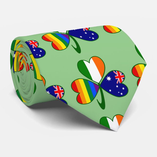 Gravata Orgulho gay Shamrock da Austrália (Rolled)