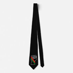 Gravata orgulho negro punho vermelho verde bandeira pan-af
