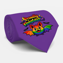 Gravata 🦇🌈 Orgulhosamente Fangtástico Morcego
