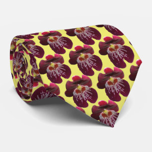 Gravata Orquídeas Marrons II Floral Elegante