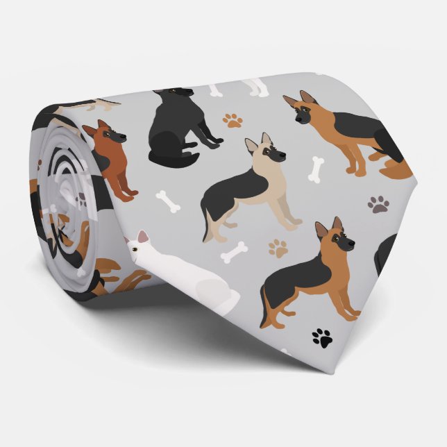 Gravata Ossos do german shepherd e patas (Rolled)