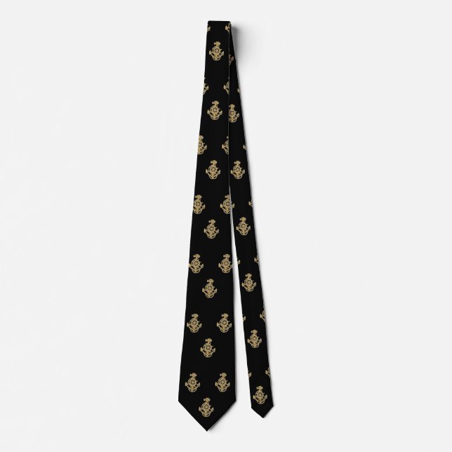 Gravata Ouro Anchors Tie (Frente)