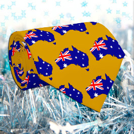 Gravata Ouro Austrália fashion Tie, bandeira australiana