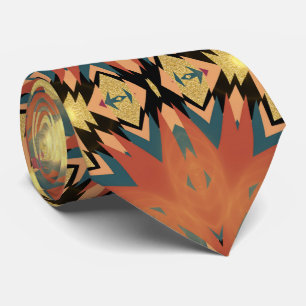Gravata Ouro Boho Fusion Azteca Moderno