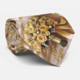 Gravata "Ouro Brilhante: Uma Honrosa Bouquet do Amor"